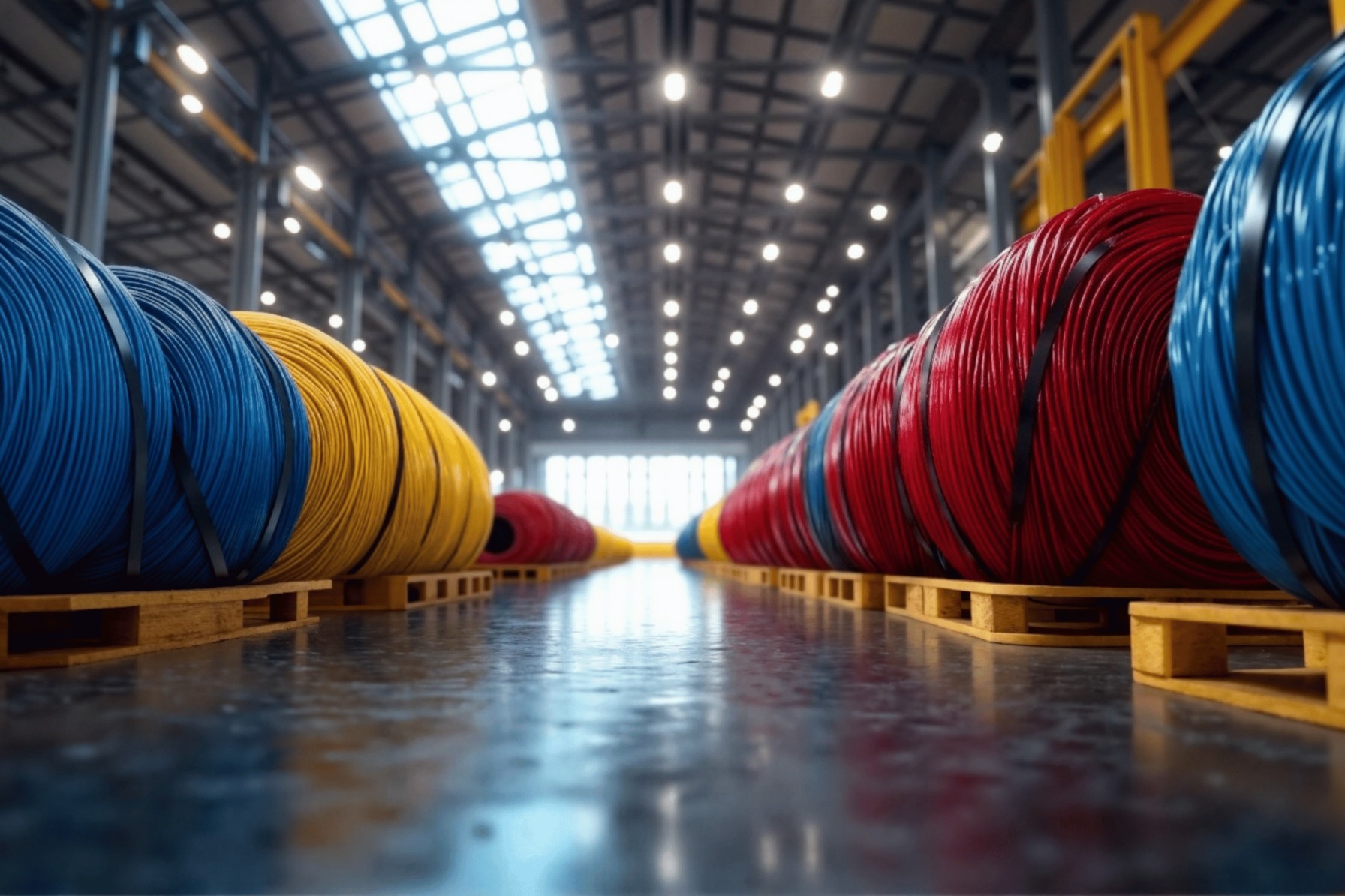 Rolls of wires everywhere