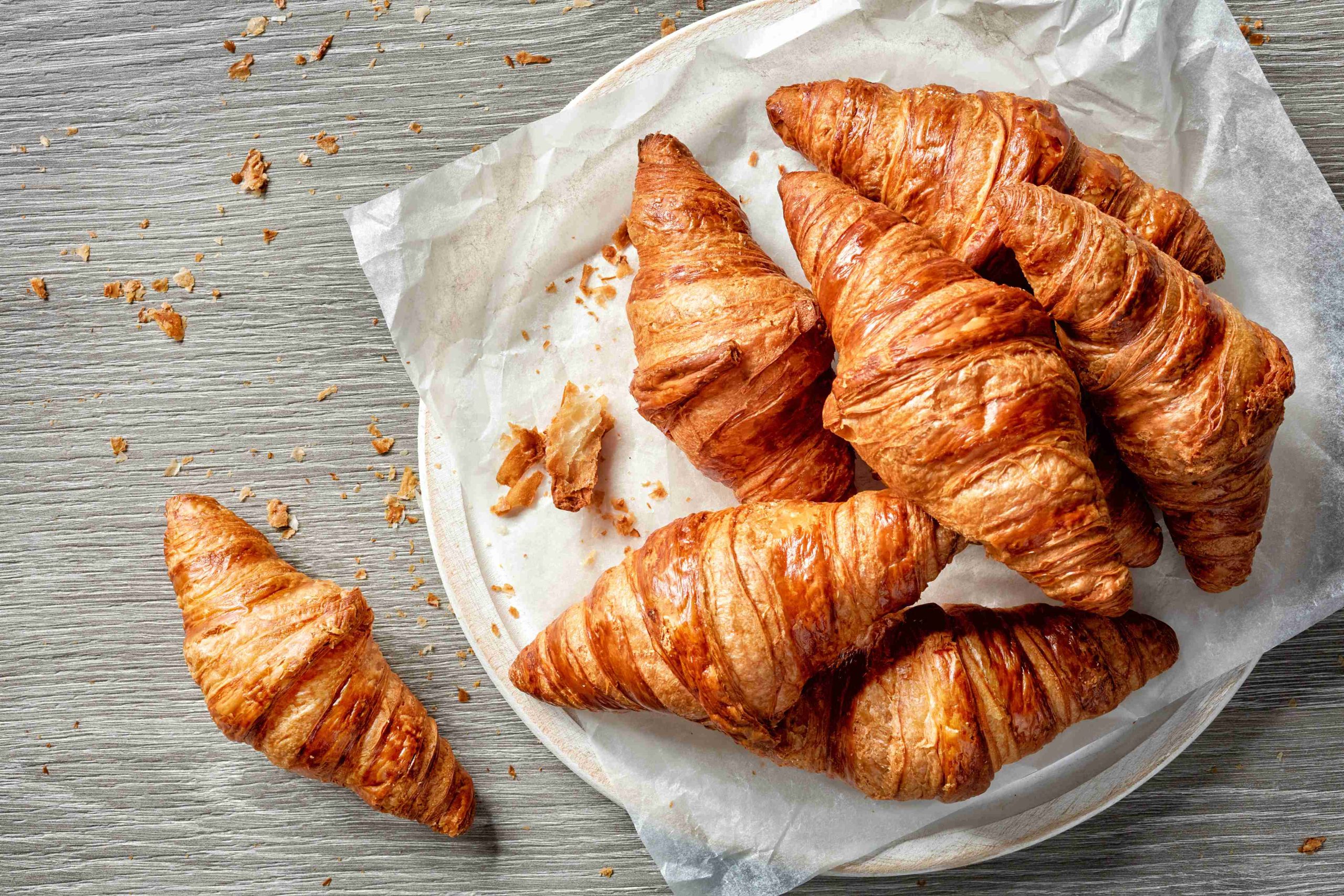 Freshly baked croissants.
