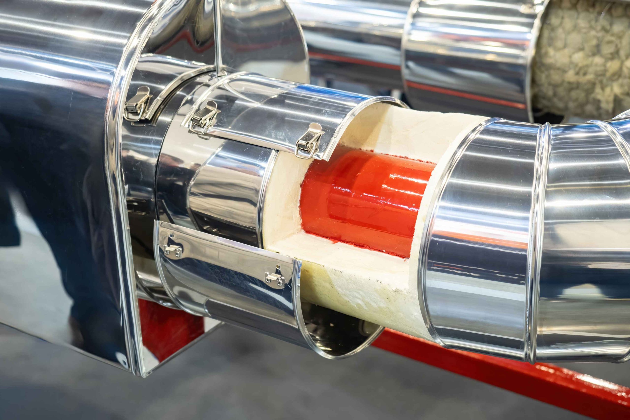 Pipe is protected by polyurethane foam and steel casing.